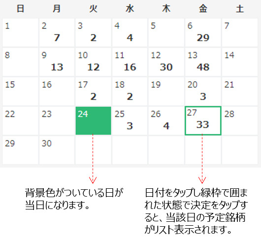 決算スケジュール（カレンダー）